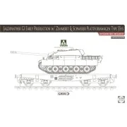 Jagdpanther G1 early production w/Zimmer &Schwerer Plattformwagen T...
