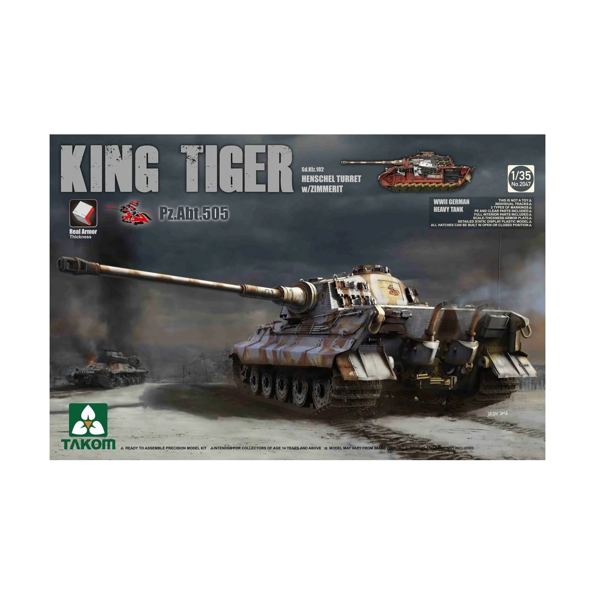 WWII German Heavy TAnk Sd.Kfz.182 King Tiger Henschel Turret w/Zimm... WWII German Heavy TAnk Sd.Kfz.182 King Tiger Henschel Turret w/Zimm...