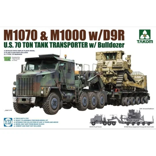 U.S. M1070&M1000 w/D9R 70 Ton Tank Transporter w/Bulldozer - Takom ...