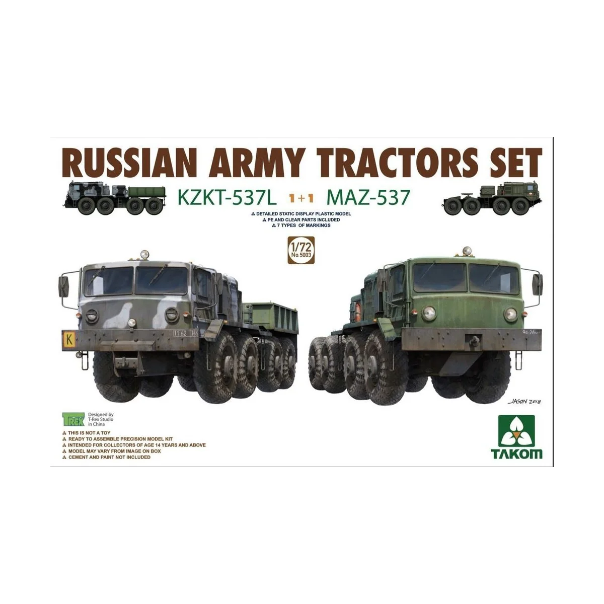 Russian Army Tractors KZKT-537L & MAZ537 1+1, 1/72 - Takom TAK5003