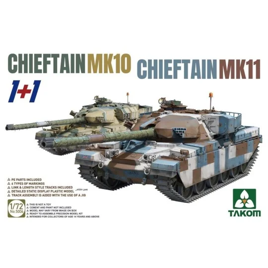 CHIEFTAIN MK11+CHIEFTAIN MK10 (1+1), 1/72 - Takom TAK5006 CHIEFTAIN MK11+CHIEFTAIN MK10 (1+1), 1/72 - Takom TAK5006