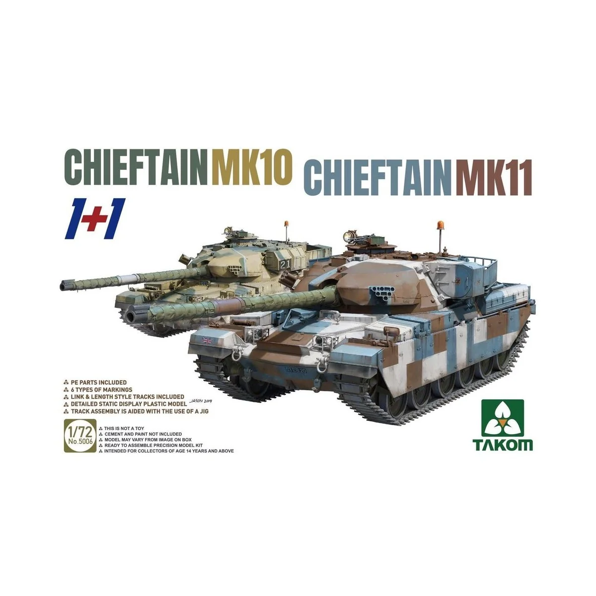 CHIEFTAIN MK11+CHIEFTAIN MK10 (1+1), 1/72 - Takom TAK5006 CHIEFTAIN MK11+CHIEFTAIN MK10 (1+1), 1/72 - Takom TAK5006