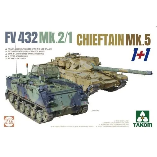 FV432 Mk.2/1 Chieftain Mk.5 (1+1), 1/72 - Takom TAK5008 FV432 Mk.2/1 Chieftain Mk.5 (1+1), 1/72 - Takom TAK5008