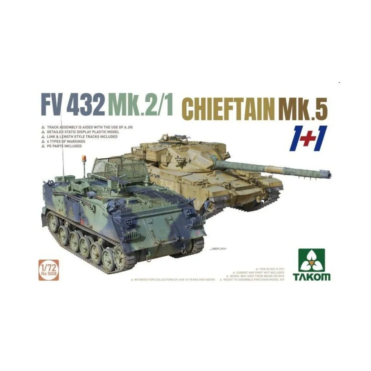 FV432 Mk.2/1 Chieftain Mk.5 (1+1), 1/72 - Takom TAK5008 FV432 Mk.2/1 Chieftain Mk.5 (1+1), 1/72 - Takom TAK5008