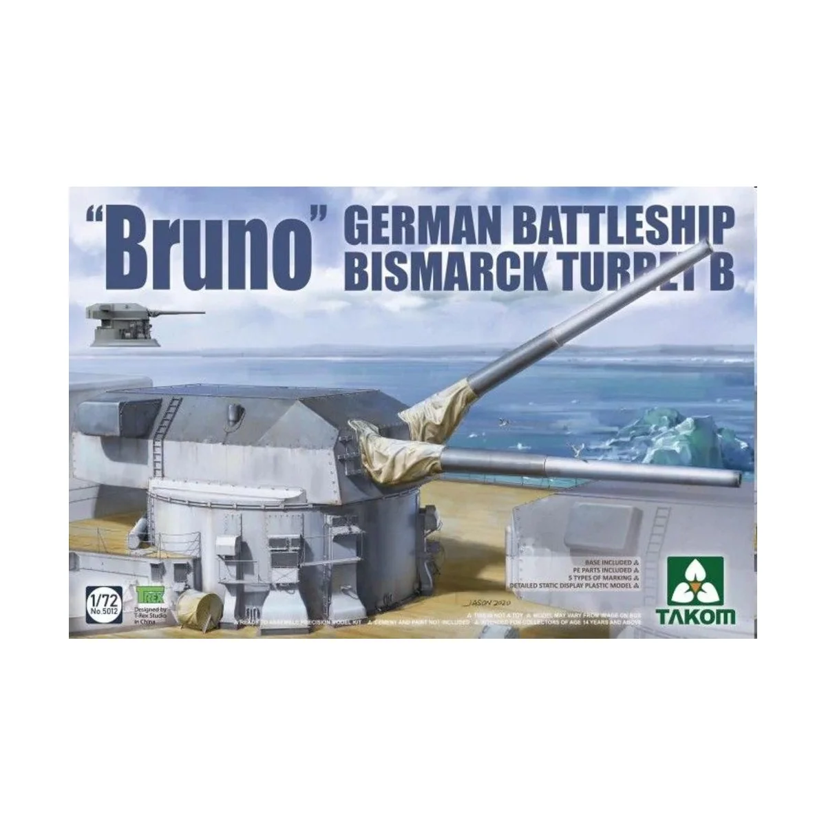 BRUNO" GERMAN BTTLESHIP BISMARCK TURRET B, 1/72 - Takom TAK5012