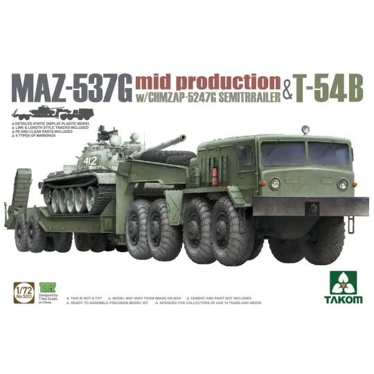 MAZ-537G  w/ChMZAP-5247G   Semi-trailer mid production & T-54B - Ta...