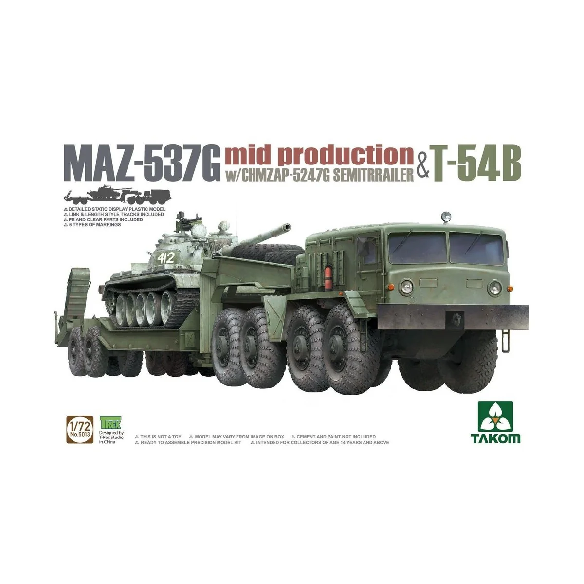 MAZ-537G  w/ChMZAP-5247G   Semi-trailer mid production & T-54B - Ta...
