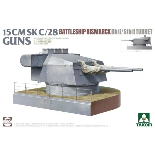 15 CMSK C/28 BATTLESHIP BISMARCK Bb II/Stb II Turret - Takom TAK5014