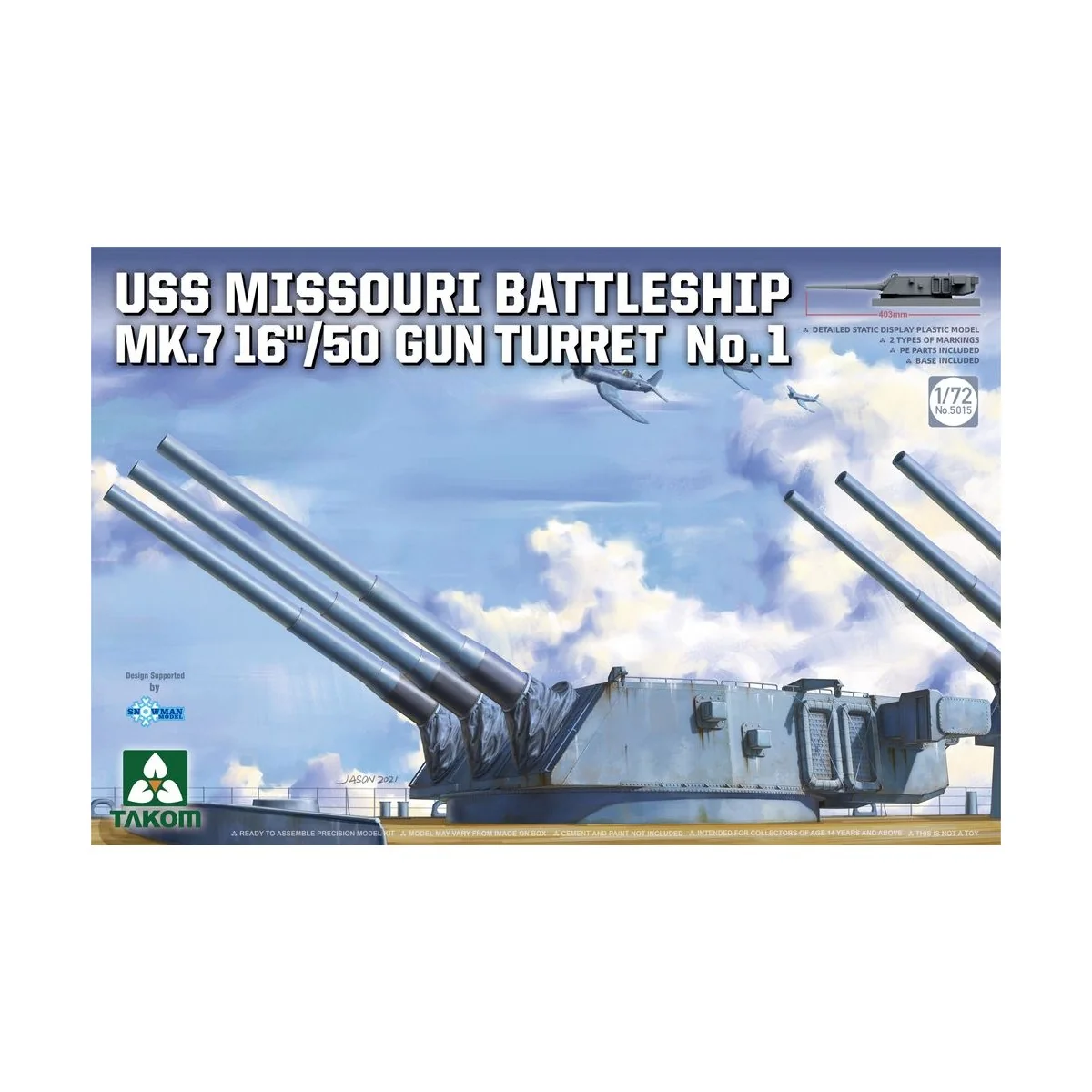 USS MISSOURI BATTLESHIP  MK.7 16''/50 GUN TURRET No.1 - Takom TAK5015