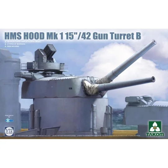 HMS Hood Mk 1 15"/42 Gun Turret B, 1/72 - Takom TAK5020