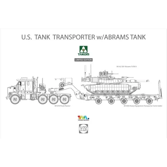 U.S. M1070&M1000 70 Ton Tank Transporter w/Abrams TANK, Limited Edi...