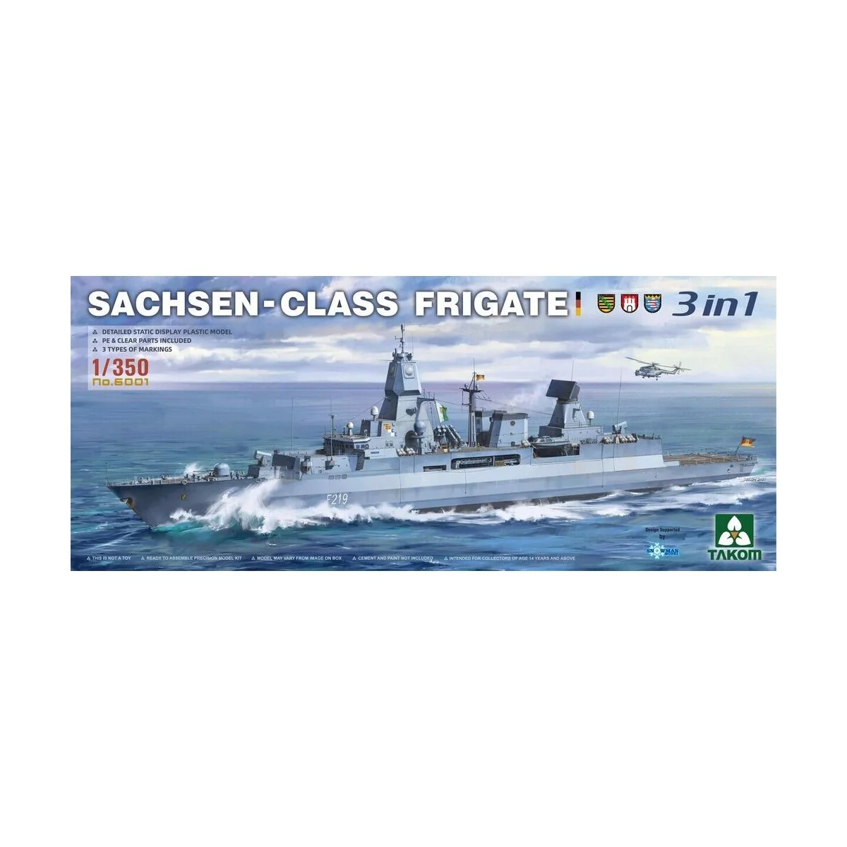 Sachsen-Class Frigate 3 in 1, 1/350 - Takom TAK6001 Sachsen-Class Frigate 3 in 1, 1/350 - Takom TAK6001