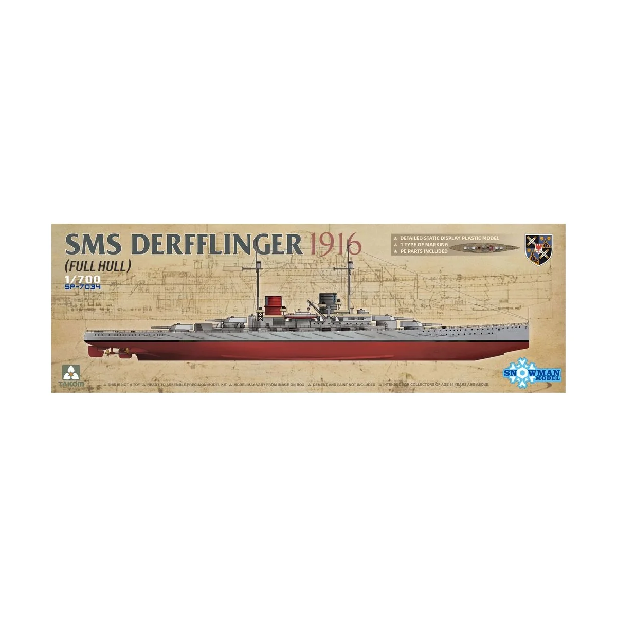 SMS DERFFLINGER 1916 (FULL HULL) - Takom TAKSP7034