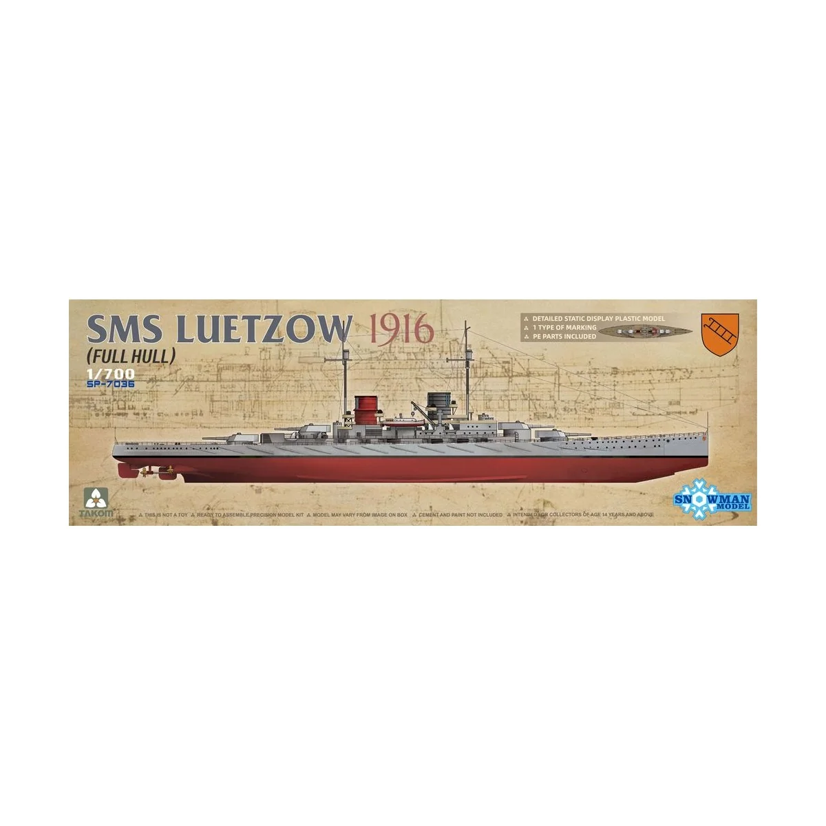 SMS LUETZOW 1916 (FULL HULL) - Takom TAKSP7036