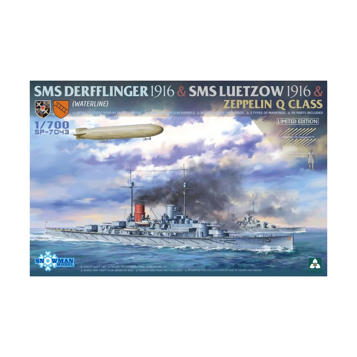 SMS DERFFLINGER 1916 & SMS LUETZOW 1916  & ZEPPELIN Q CLASS (LIMITE...