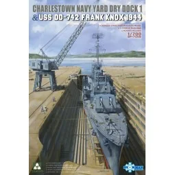 CHARLESTOWN NAVY YARD DRY DOCK 1 & USS DD-742 FRANK KNOX 1944, 1/70...