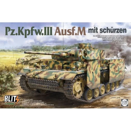 Pz.Kpfw.III Ausf.M mit Schürzen, 1/35 - Takom TAK8002
