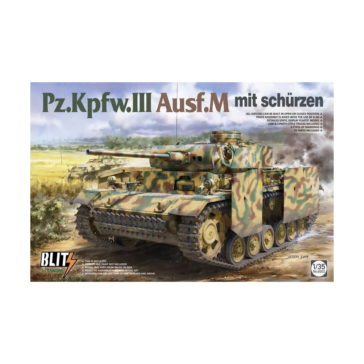 Pz.Kpfw.III Ausf.M mit Schürzen, 1/35 - Takom TAK8002