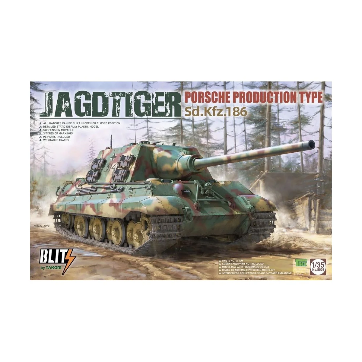 JAGDTIGER PORSCHE PRODUCTION TYPE Sd.Kfz.186, 1/35 - Takom TAK8003