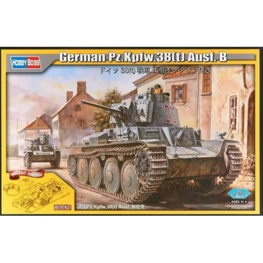 German Panzer Kpfw.38(t) Ausf.B, 1/35 - Hobby Boss 80141 German Panzer Kpfw.38(t) Ausf.B, 1/35 - Hobby Boss 80141