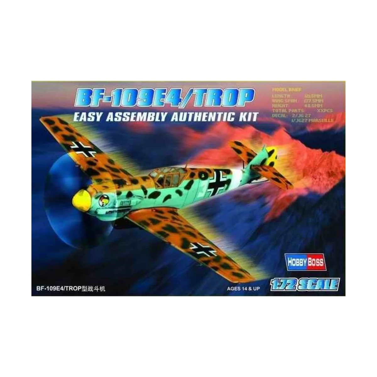 Bf 109 E4 TROP, 1/72 - Hobby Boss 80261