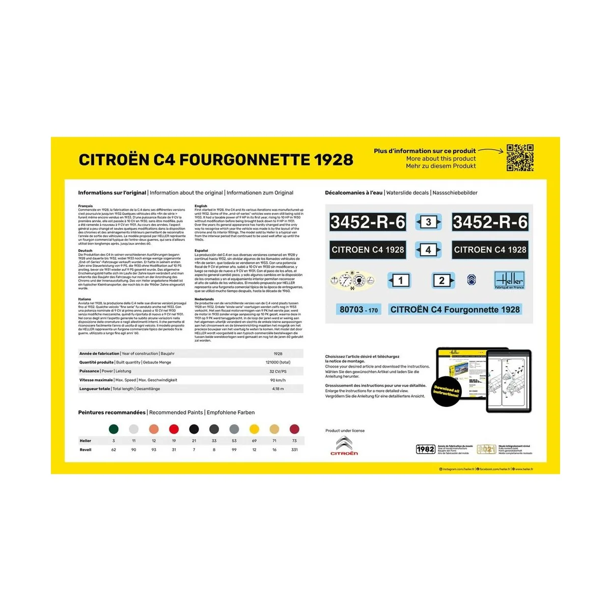 STARTER KIT Citroen C4 Fourgonnette 1928 - Heller 56703