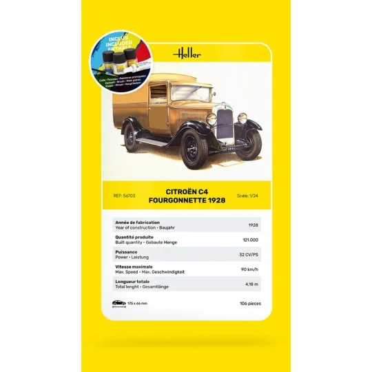 STARTER KIT Citroen C4 Fourgonnette 1928, 1/24 - Heller 56703