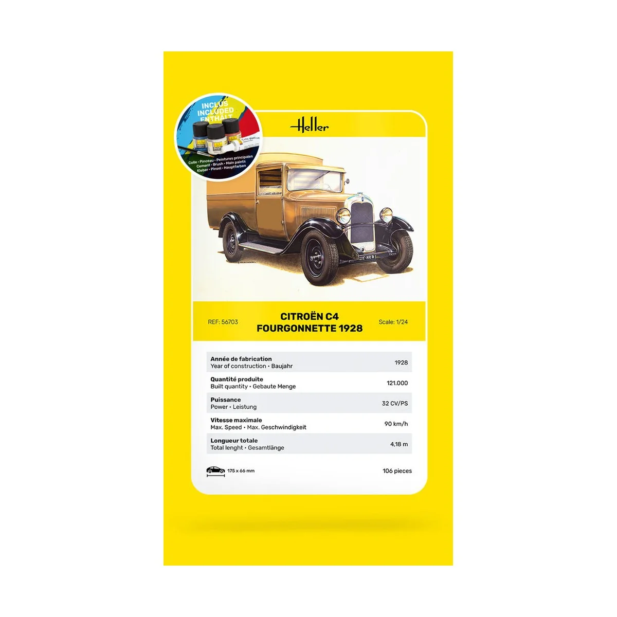 STARTER KIT Citroen C4 Fourgonnette 1928 - Heller 56703