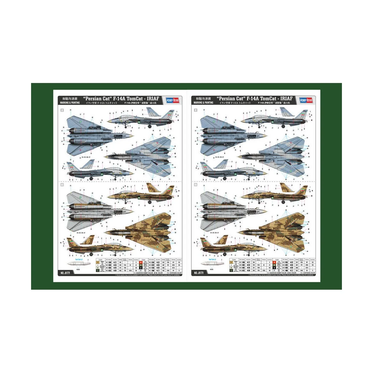 Persian Cat F-14A TomCat-IRIAF, 1/48 - Hobby Boss 81771 Persian Cat F-14A TomCat-IRIAF, 1/48 - Hobby Boss 81771