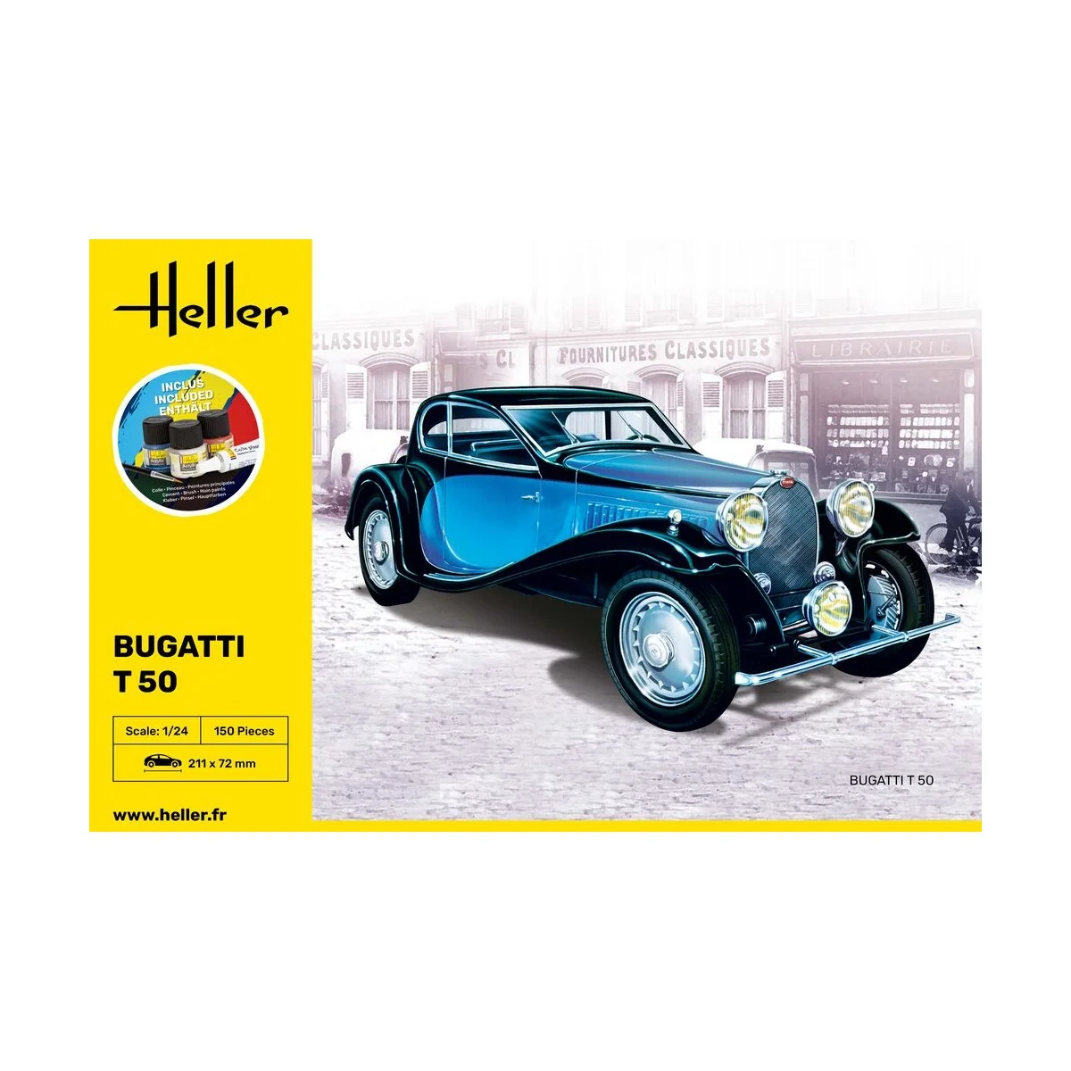 STARTER KIT Bugatti T 50, 1/24 - Heller 56706