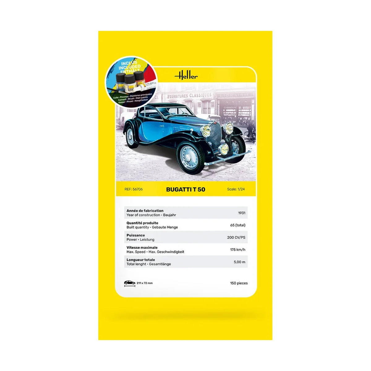 STARTER KIT Bugatti T 50 - Heller 56706