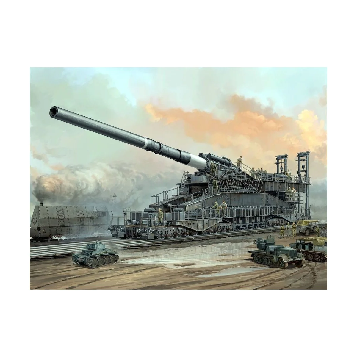 German 80cm K(E) railway gun Dora - Hobby Boss 82911