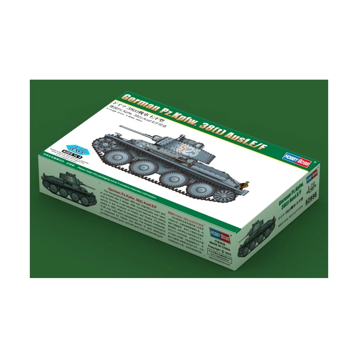 German PzKpfw 38(t) Ausf.E/F, 1/72 - Hobby Boss 82956 German PzKpfw 38(t) Ausf.E/F, 1/72 - Hobby Boss 82956