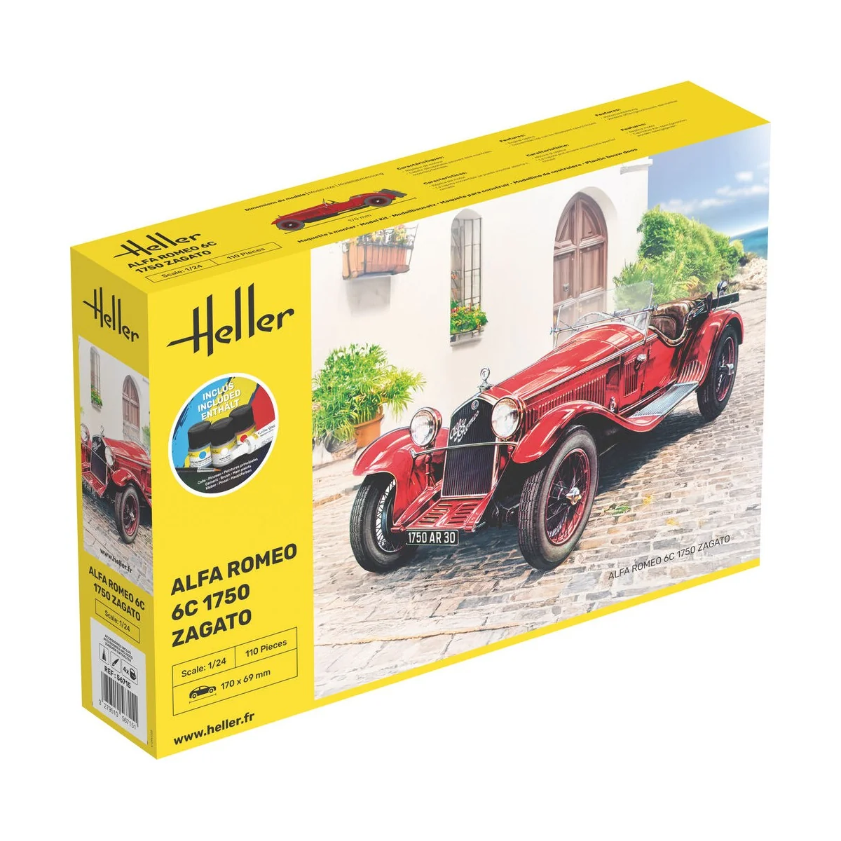 STARTER KIT Alfa Romeo 6C 1750 Zagato, 1/24 - Heller 56715