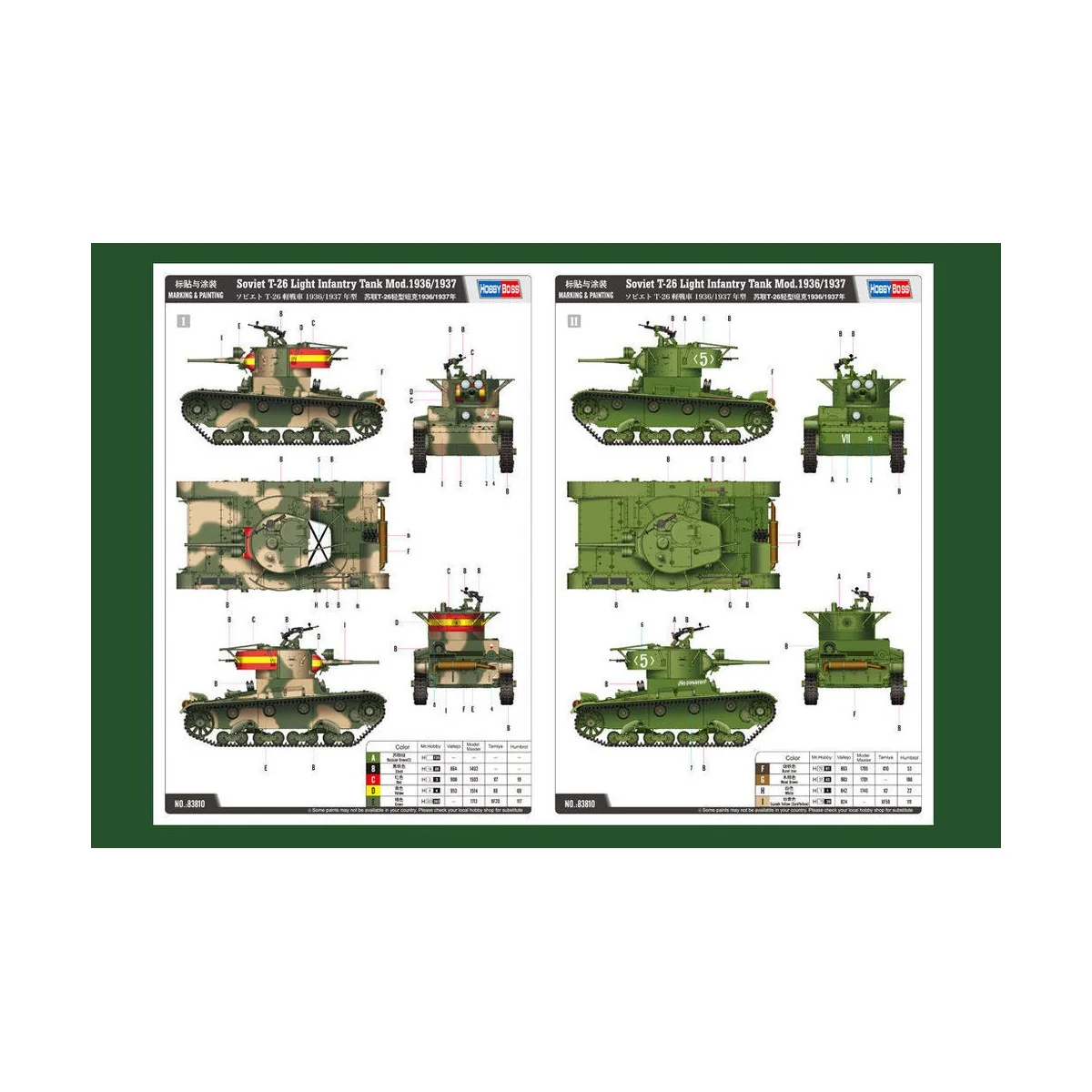 Soviet T-26 Light Infantry Tank Mod.1936 - Hobby Boss 83810