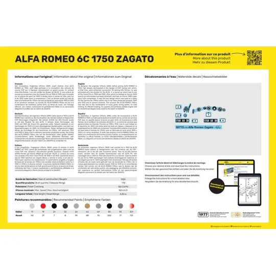 STARTER KIT Alfa Romeo 6C 1750 Zagato, 1/24 - Heller 56715