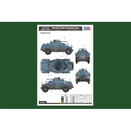 German Sd.Kfz.222 Leichter Panzerspahwag, 1/35 - Hobby Boss 83815