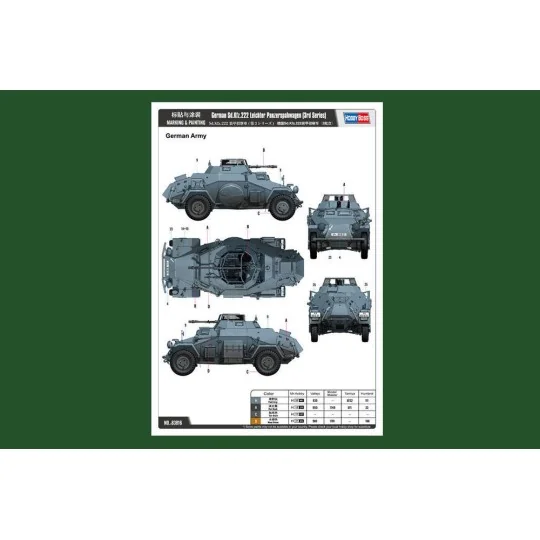 German Sd.Kfz.222 Leichter Panzerwagen, 1/35 - Hobby Boss 83816