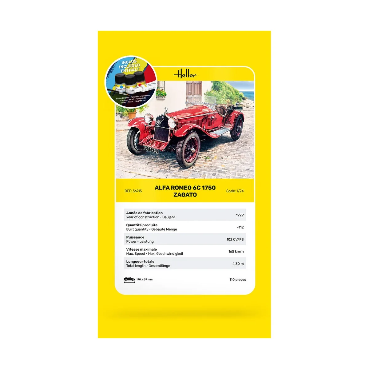 STARTER KIT Alfa Romeo 6C 1750 Zagato - Heller 56715