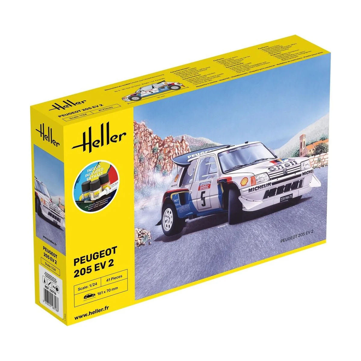 STARTER KIT Peugeot 205 EV 2, 1/24 - Heller 56716