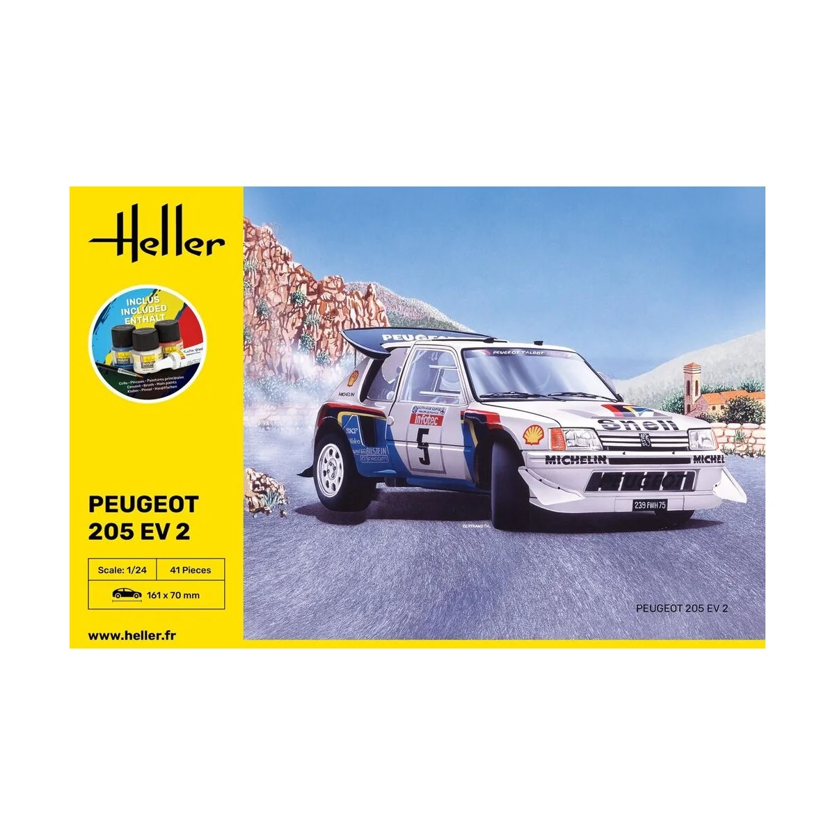 STARTER KIT Peugeot 205 EV 2, 1/24 - Heller 56716