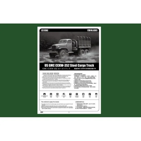 US GMC CCKW-352 Steel Cargo Truck, 1/35 - Hobby Boss 83831