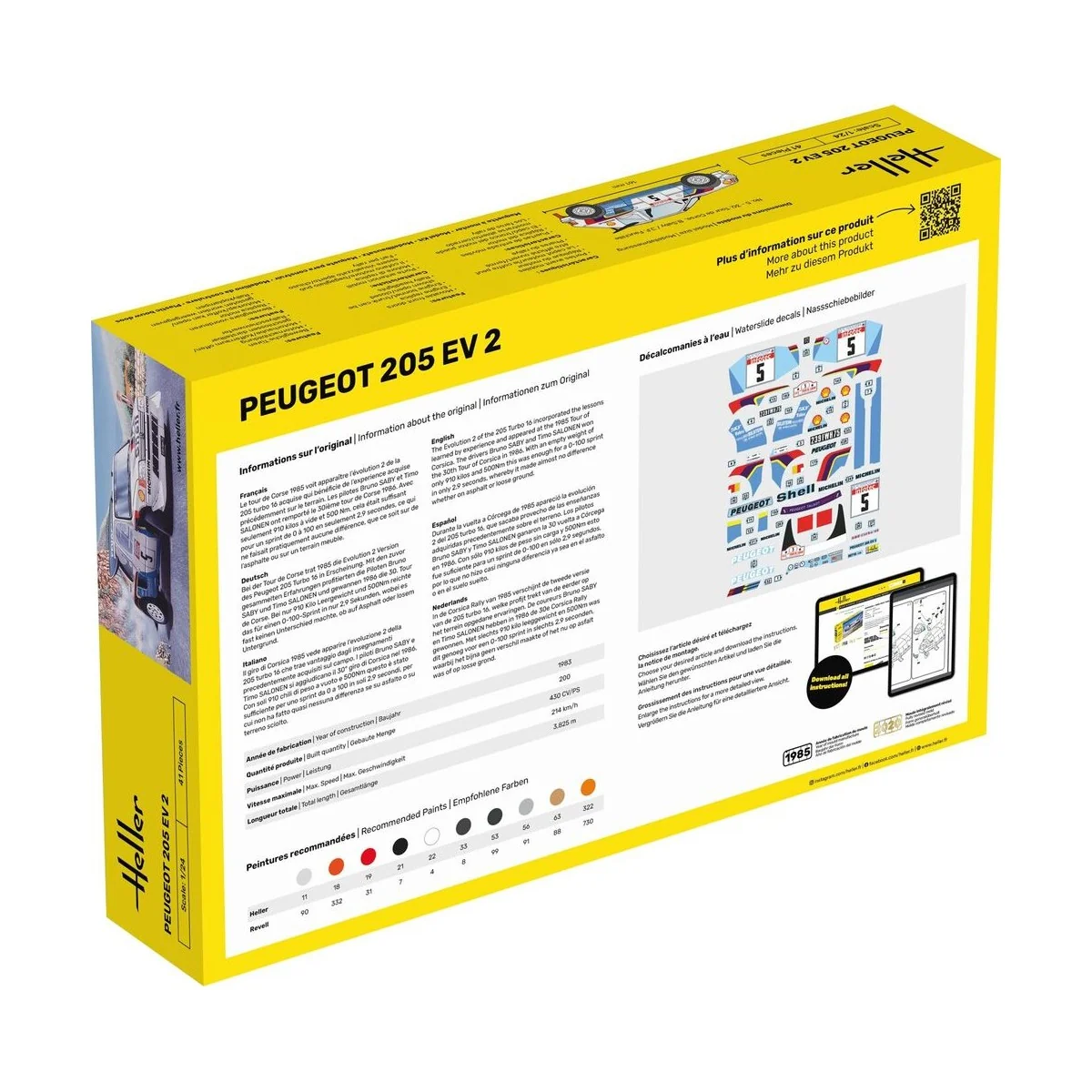 STARTER KIT Peugeot 205 EV 2, 1/24 - Heller 56716