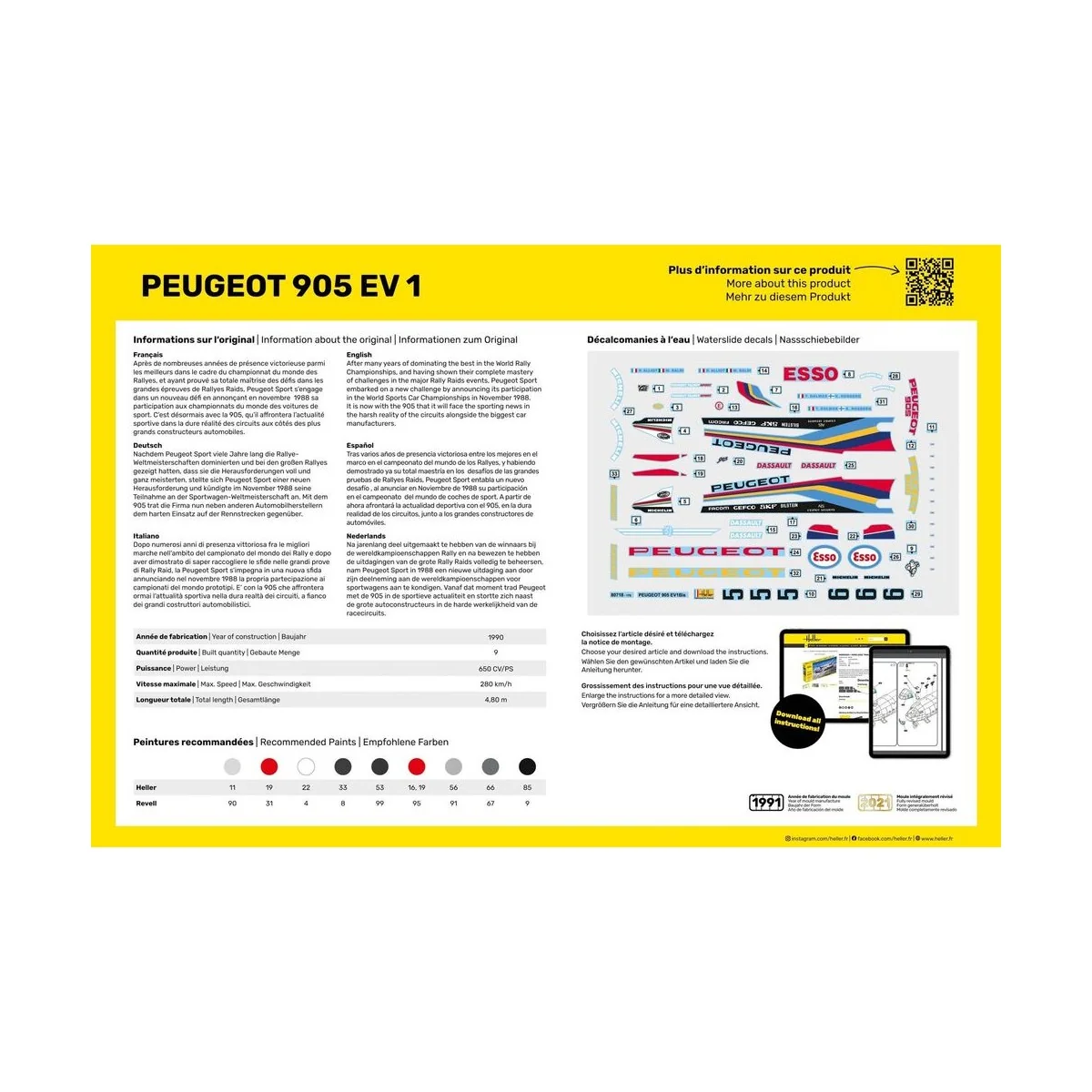 STARTER KIT Peugeot 905 EV 1 - Heller 56718
