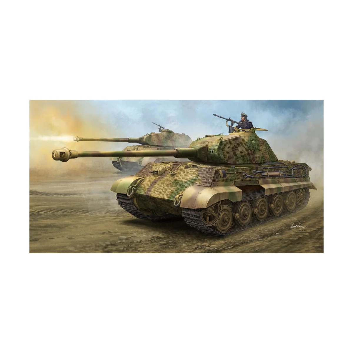 German Sd.Kfz.182 King Tiger "Porsche Turret" w/Zimmerit - Hobby Bo...