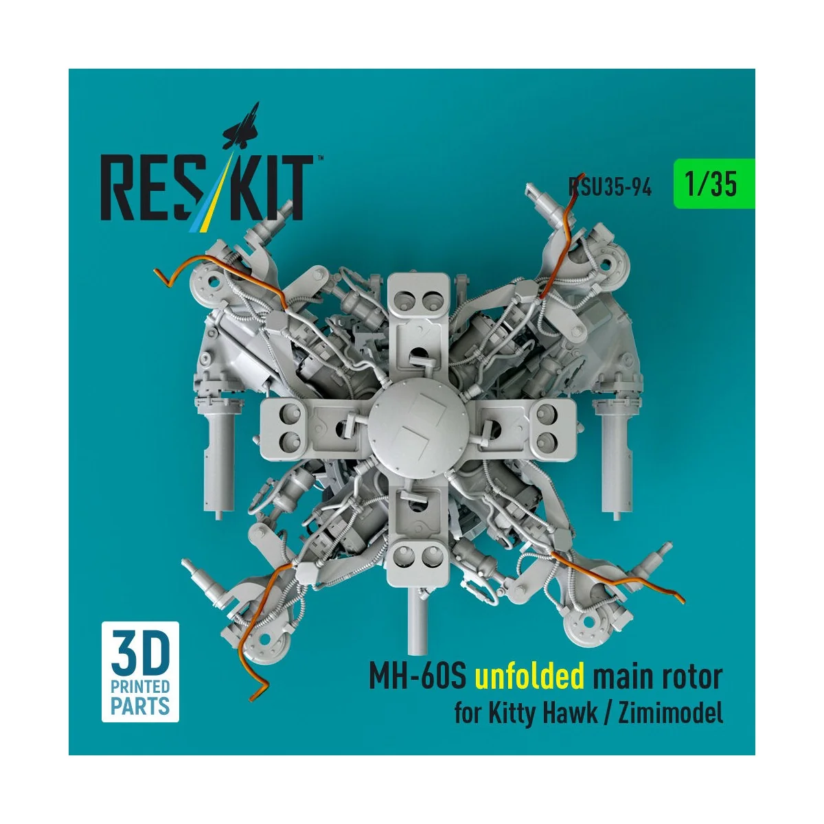 MH-60S unfolded main rotor for Kitty Hawk / Zimimodel (3D Printed),...