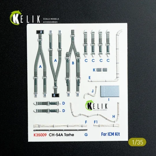 CH-54A Tarhe interior 3D decals for ICM kit, 1/35 - Kelik K35009