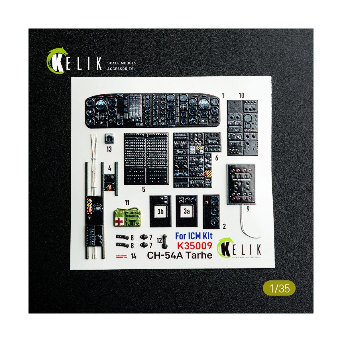 CH-54A Tarhe interior 3D decals for ICM kit, 1/35 - Kelik K35009