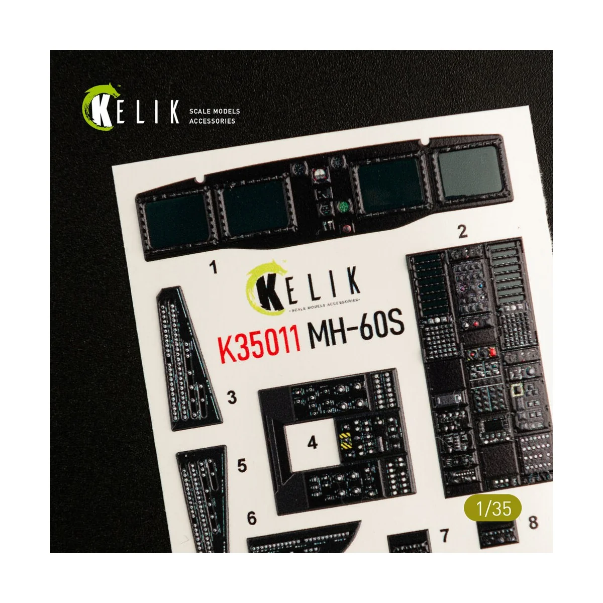 MH-60S Knight Hawk interior 3D decals for Kitty Hawk / Zimimodel ki...