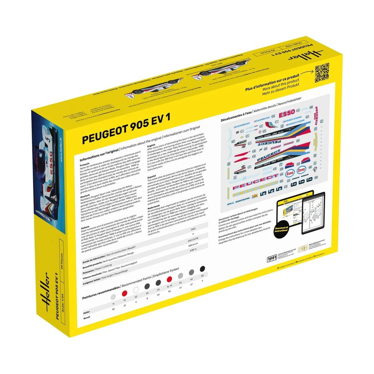 STARTER KIT Peugeot 905 EV 1, 1/24 - Heller 56718